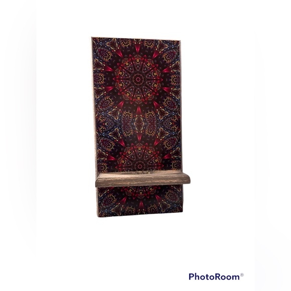 Kaleidoscope Wooden Phone Stand Handmade in Mexico - Picture 1 of 6